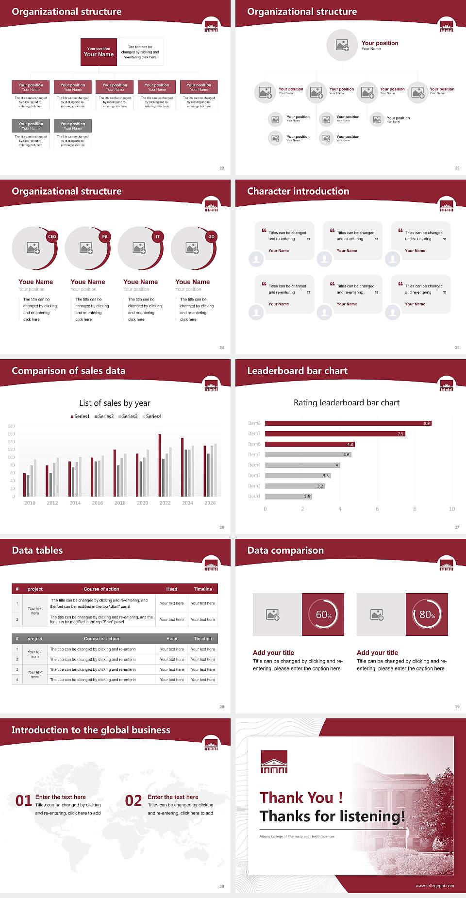 Albany College of Pharmacy and Health Sciences Academic Presentation/Research Findings Report PPT Template4:3 ratio PPT effect preview image4
