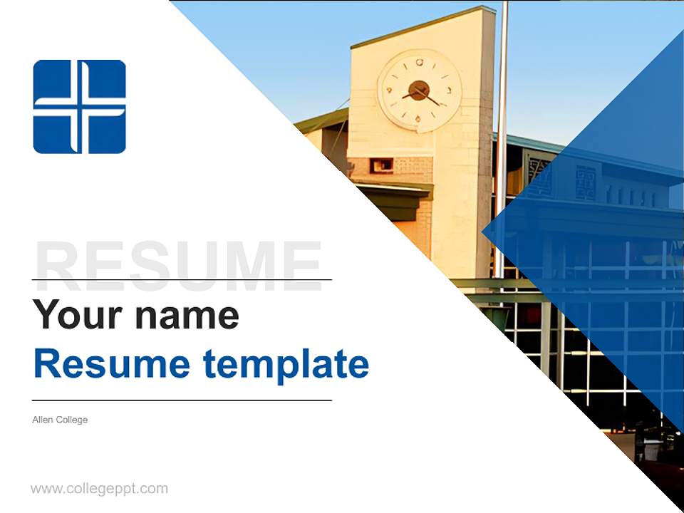 Allen College Resume PPT Template4:3 ratio PPT effect preview image5