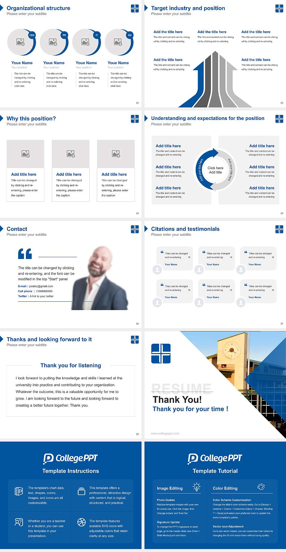 Allen College Resume PPT Template4:3 ratio PPT effect preview image4