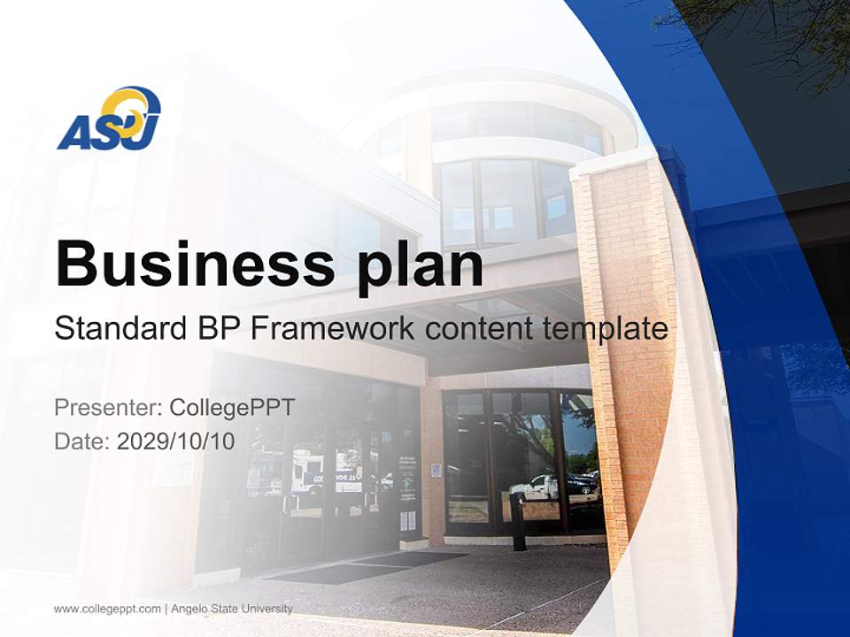 Angelo State University Competition/Entrepreneurship Contest PPT Template4:3 ratio PPT effect preview image9