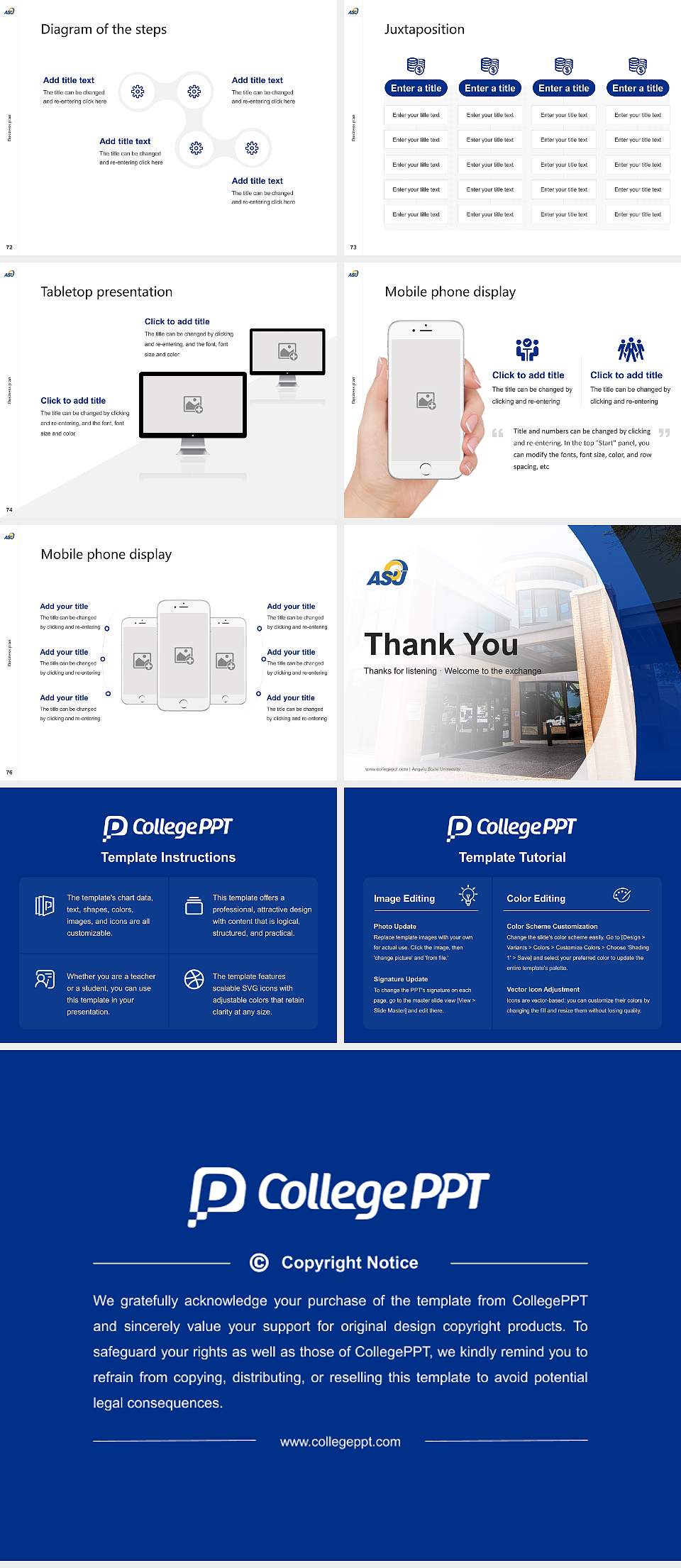 Angelo State University Competition/Entrepreneurship Contest PPT Template4:3 ratio PPT effect preview image9