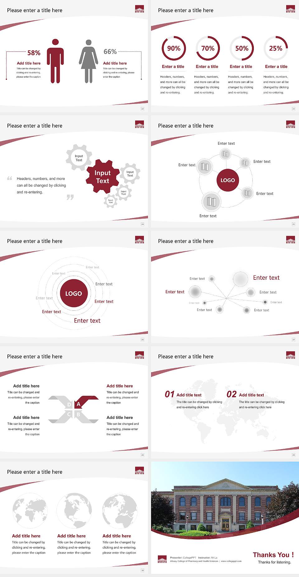 Albany College of Pharmacy and Health Sciences Course/Courseware Creation PPT Template4:3 ratio PPT effect preview image4