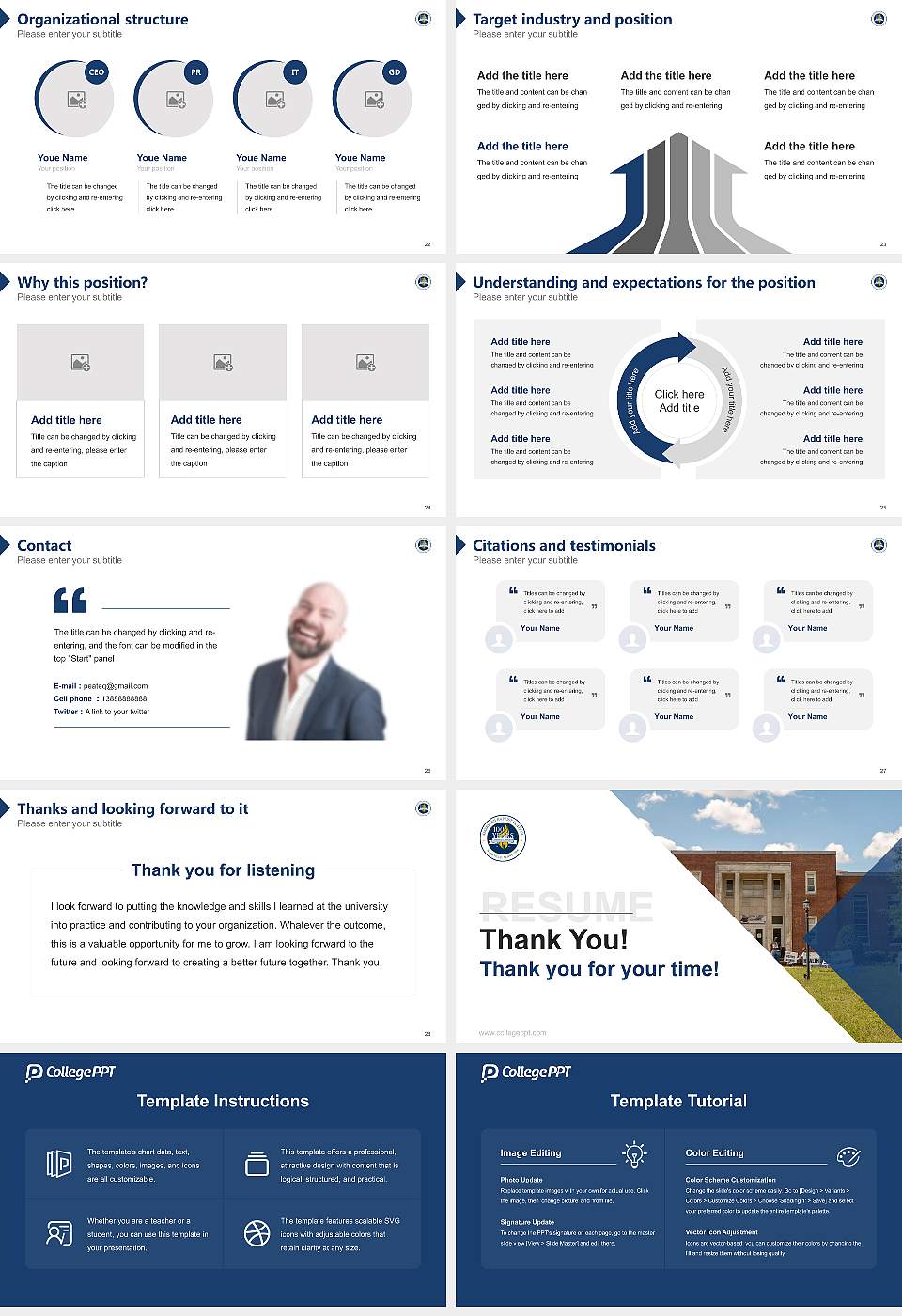 American Baptist College Resume PPT Template16:9 ratio PPT effect preview image4