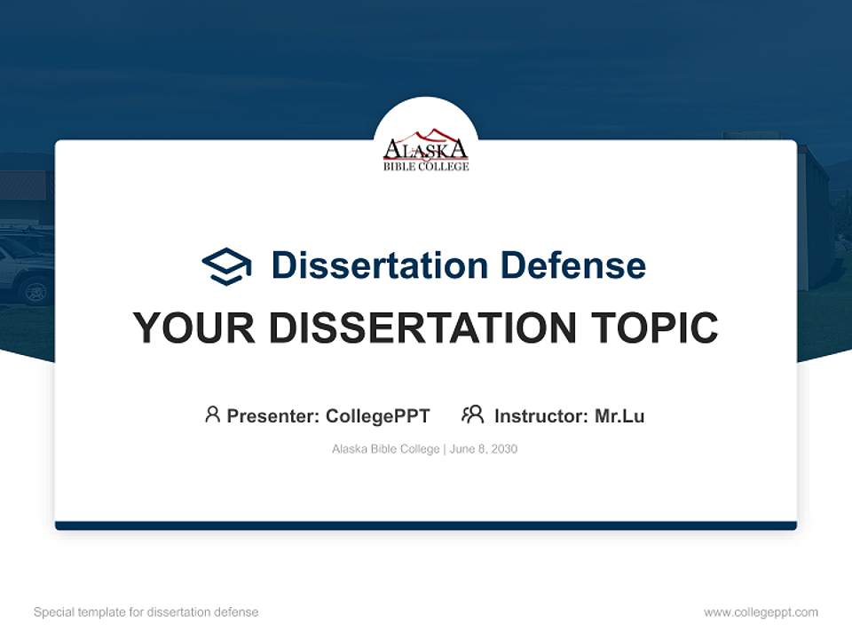 Alaska Bible College Graduation Thesis Defense PPT Template4:3 ratio PPT effect preview image7