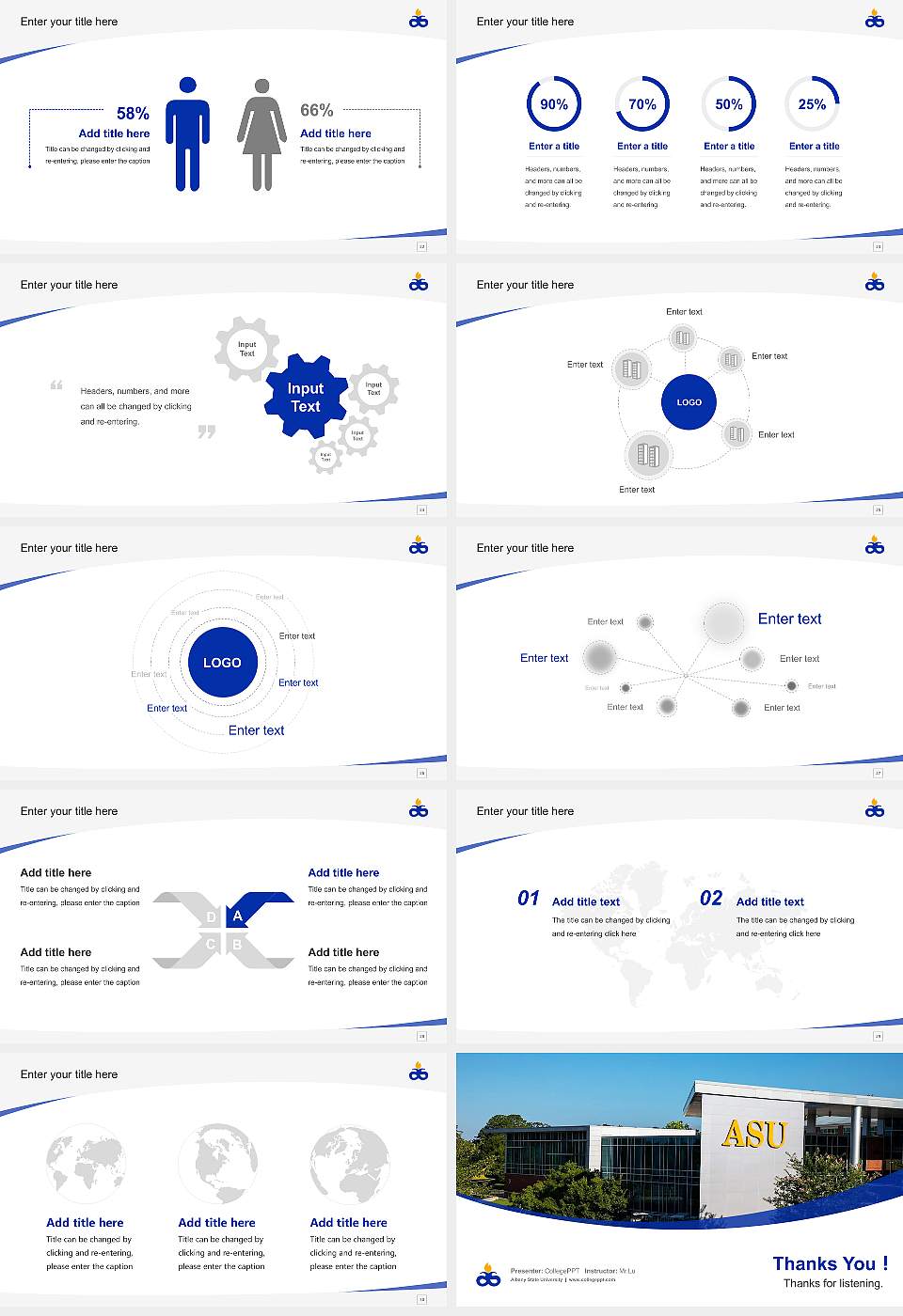 Albany State University Course/Courseware Creation PPT Template16:9 ratio PPT effect preview image4