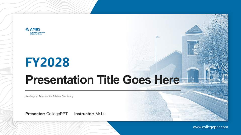 Anabaptist Mennonite Biblical Seminary Academic Presentation/Research Findings Report PPT Template16:9 ratio PPT effect preview image