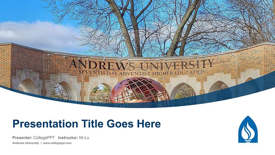 Andrews University Course/Courseware Creation PPT Template16:9 ratio PPT effect preview image