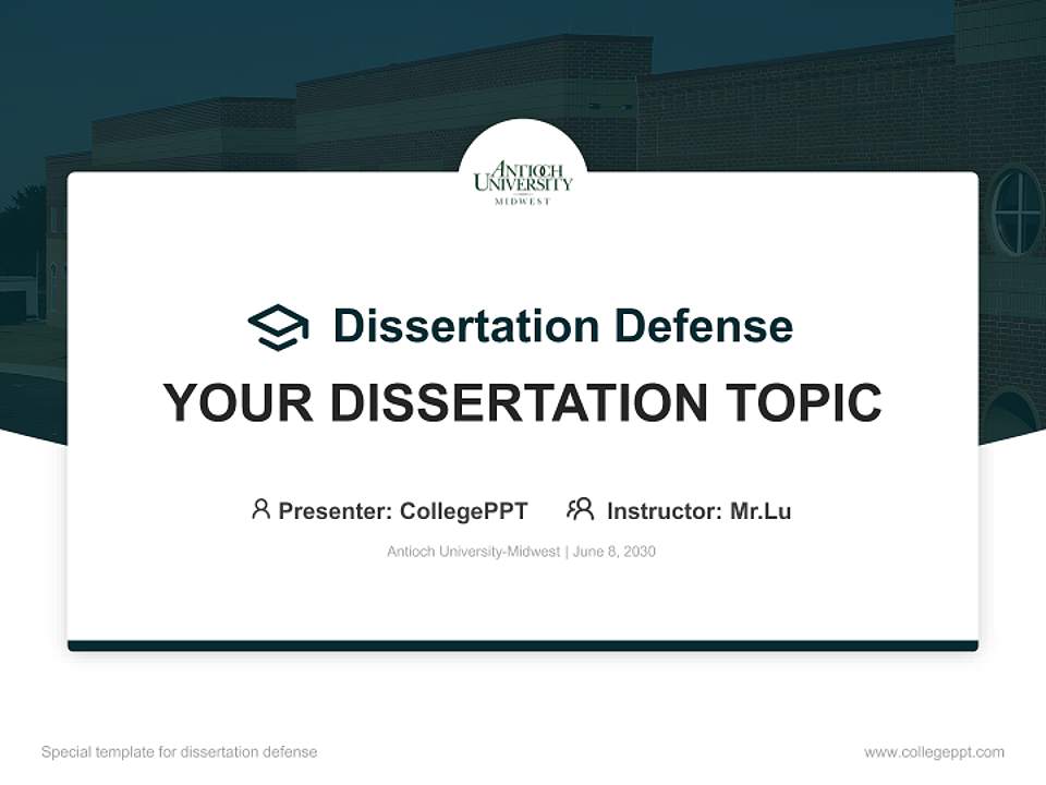 Antioch University-Midwest Graduation Thesis Defense PPT Template4:3 ratio PPT effect preview image7