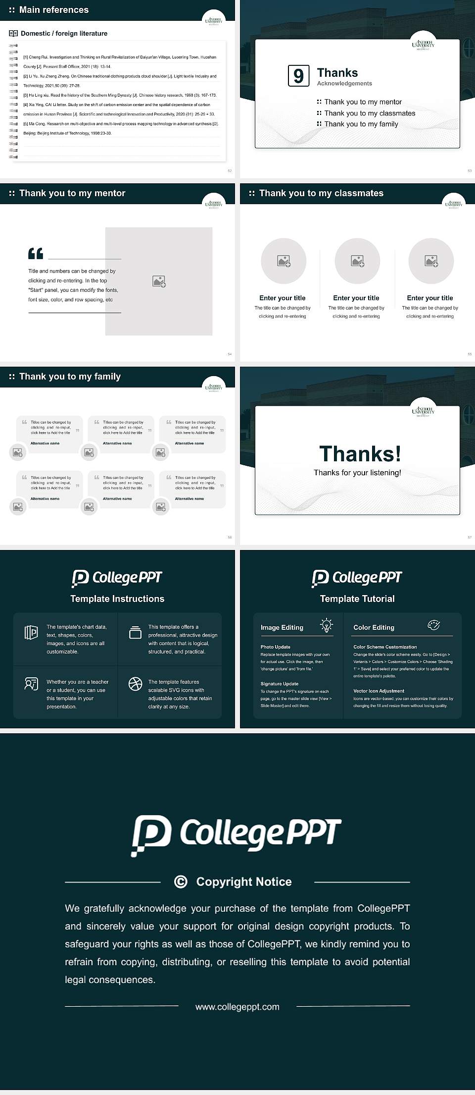Antioch University-Midwest Graduation Thesis Defense PPT Template4:3 ratio PPT effect preview image7