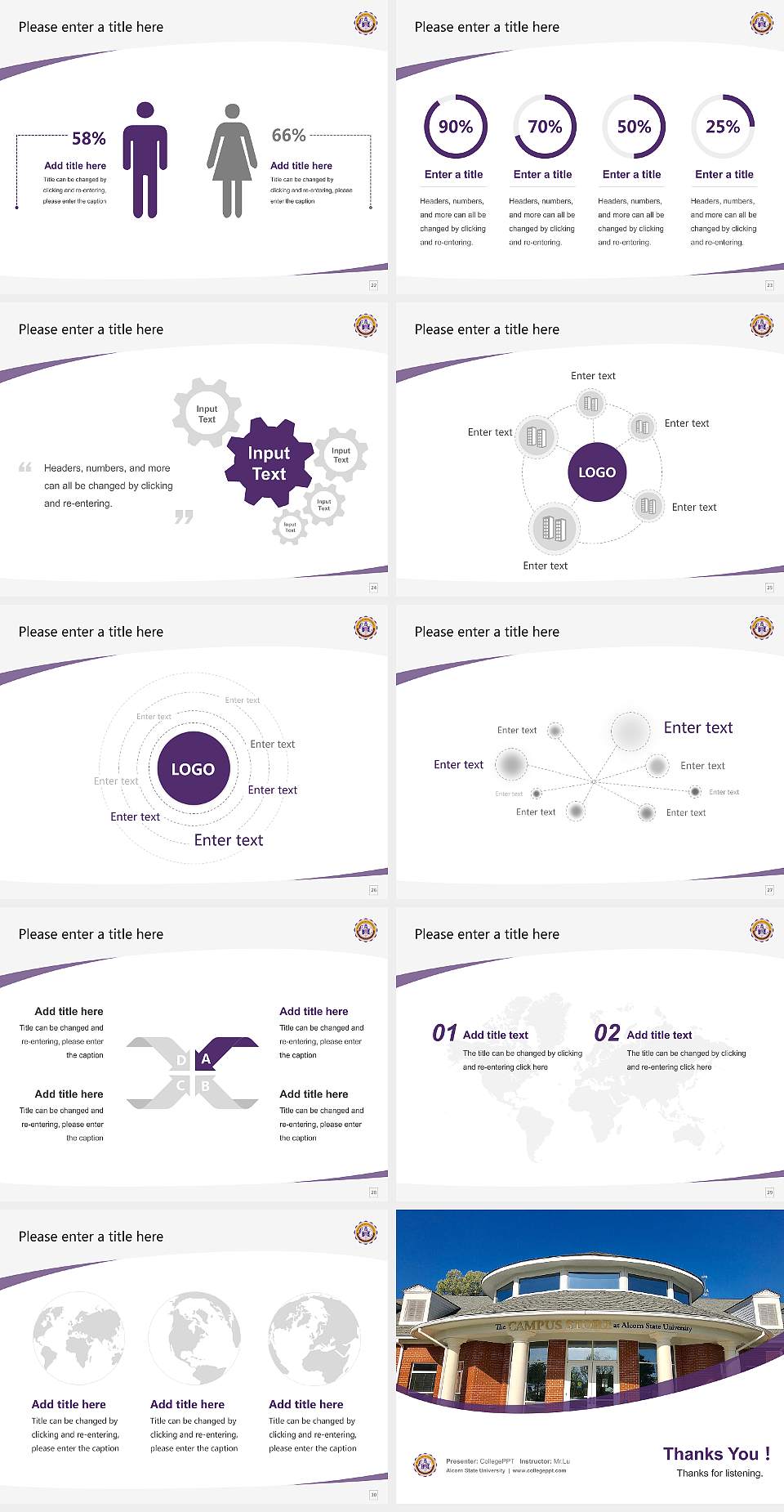 Alcorn State University Course/Courseware Creation PPT Template4:3 ratio PPT effect preview image4