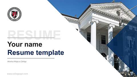 Albertus Magnus College Resume PPT Template