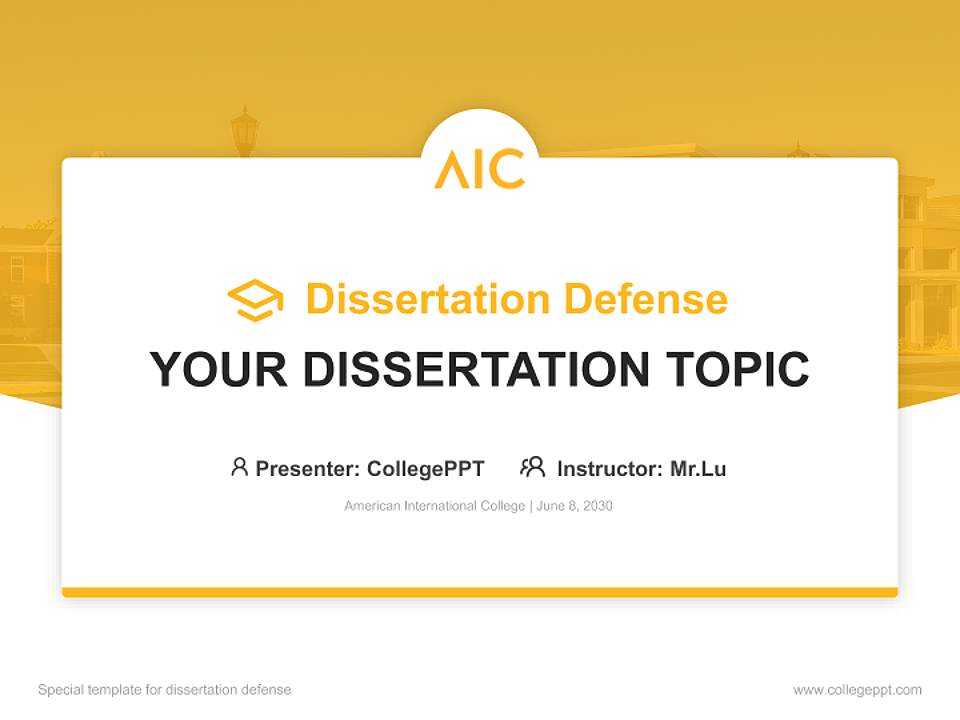 American International College Graduation Thesis Defense PPT Template4:3 ratio PPT effect preview image7