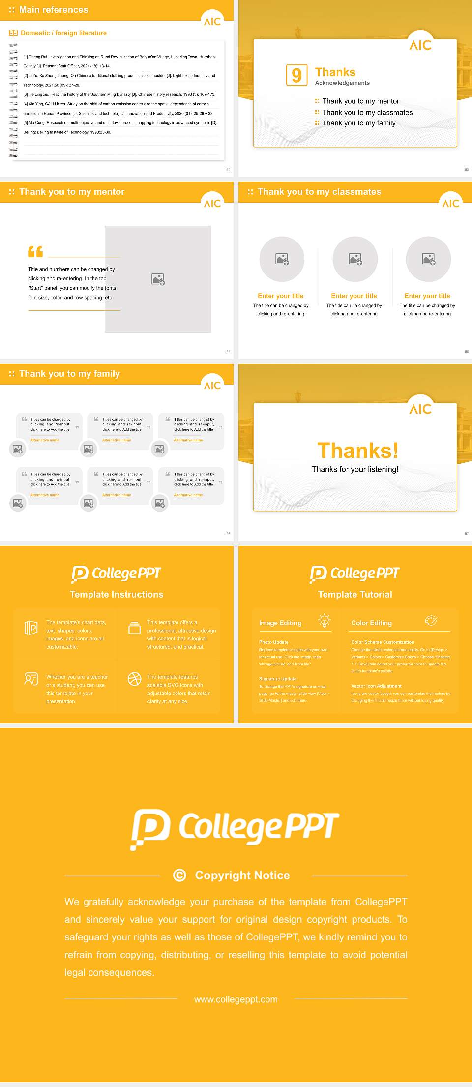 American International College Graduation Thesis Defense PPT Template4:3 ratio PPT effect preview image7
