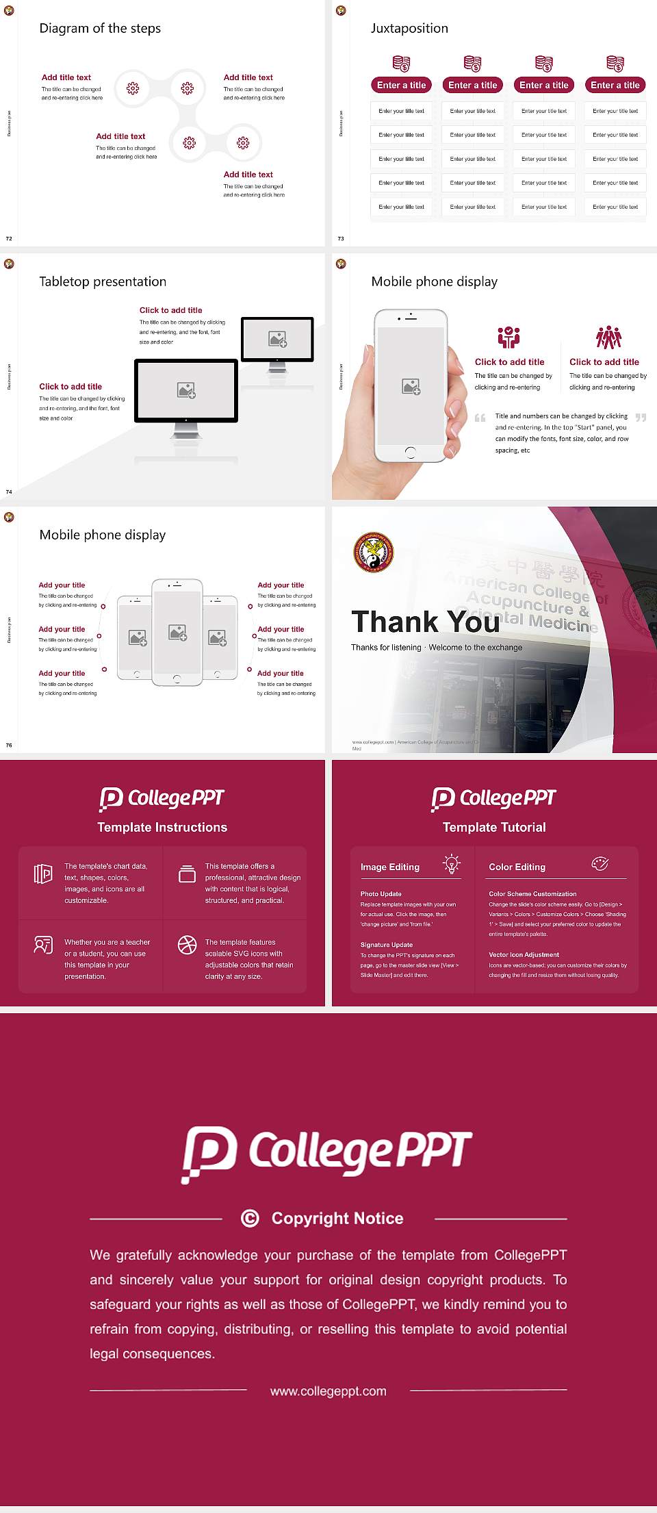 American College of Acupuncture and Oriental Med Competition/Entrepreneurship Contest PPT Template4:3 ratio PPT effect preview image9