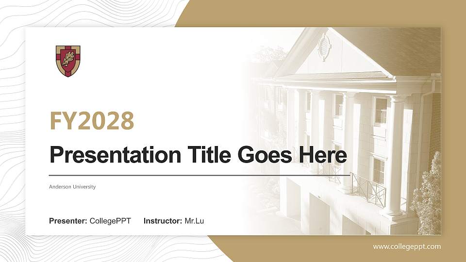 Anderson University Academic Presentation/Research Findings Report PPT Template16:9 ratio PPT effect preview image