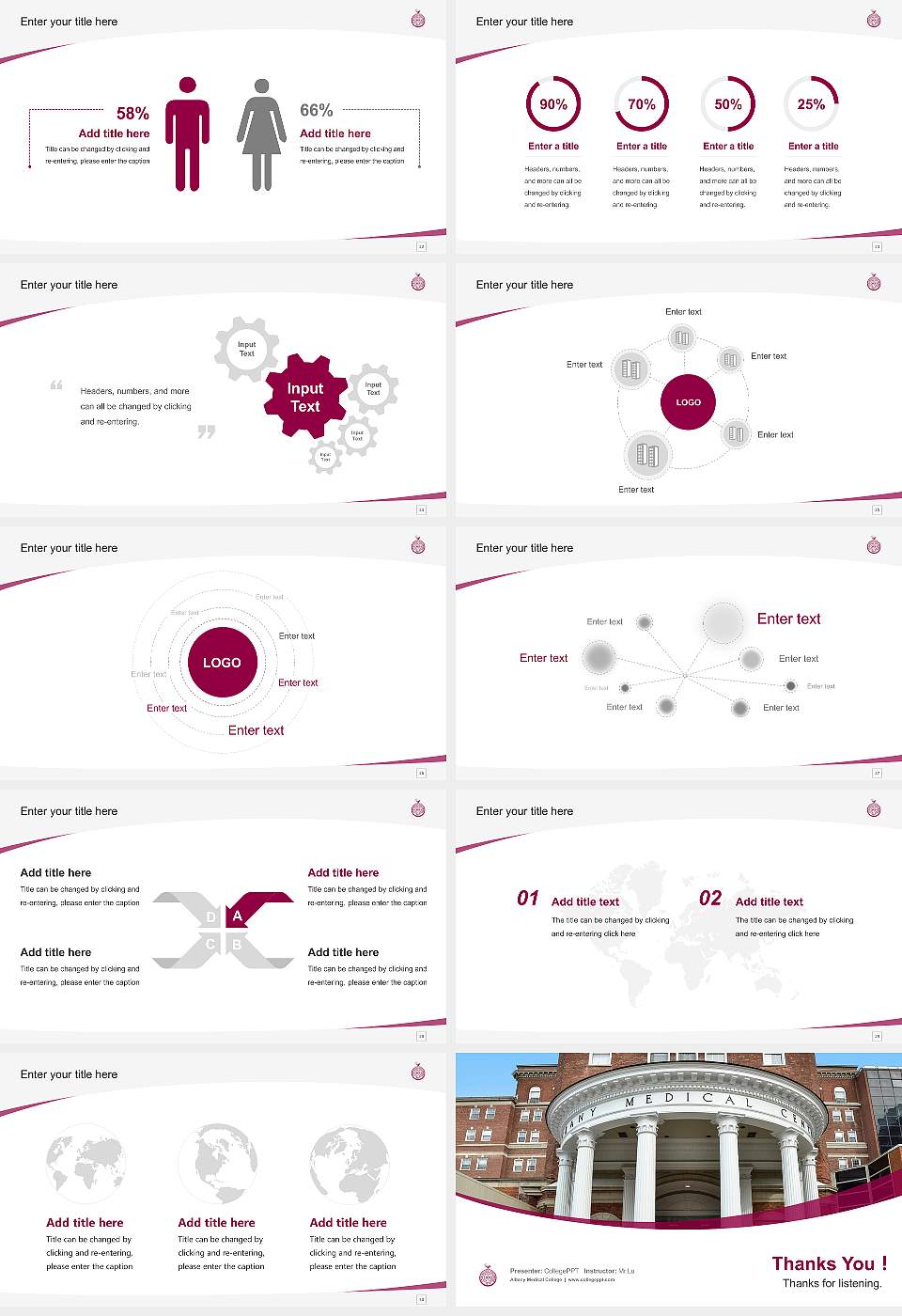 Albany Medical College Course/Courseware Creation PPT Template16:9 ratio PPT effect preview image4