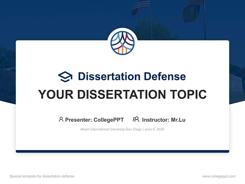 Alliant International University-San Diego Graduation Thesis Defense PPT Template4:3 ratio PPT effect preview image7