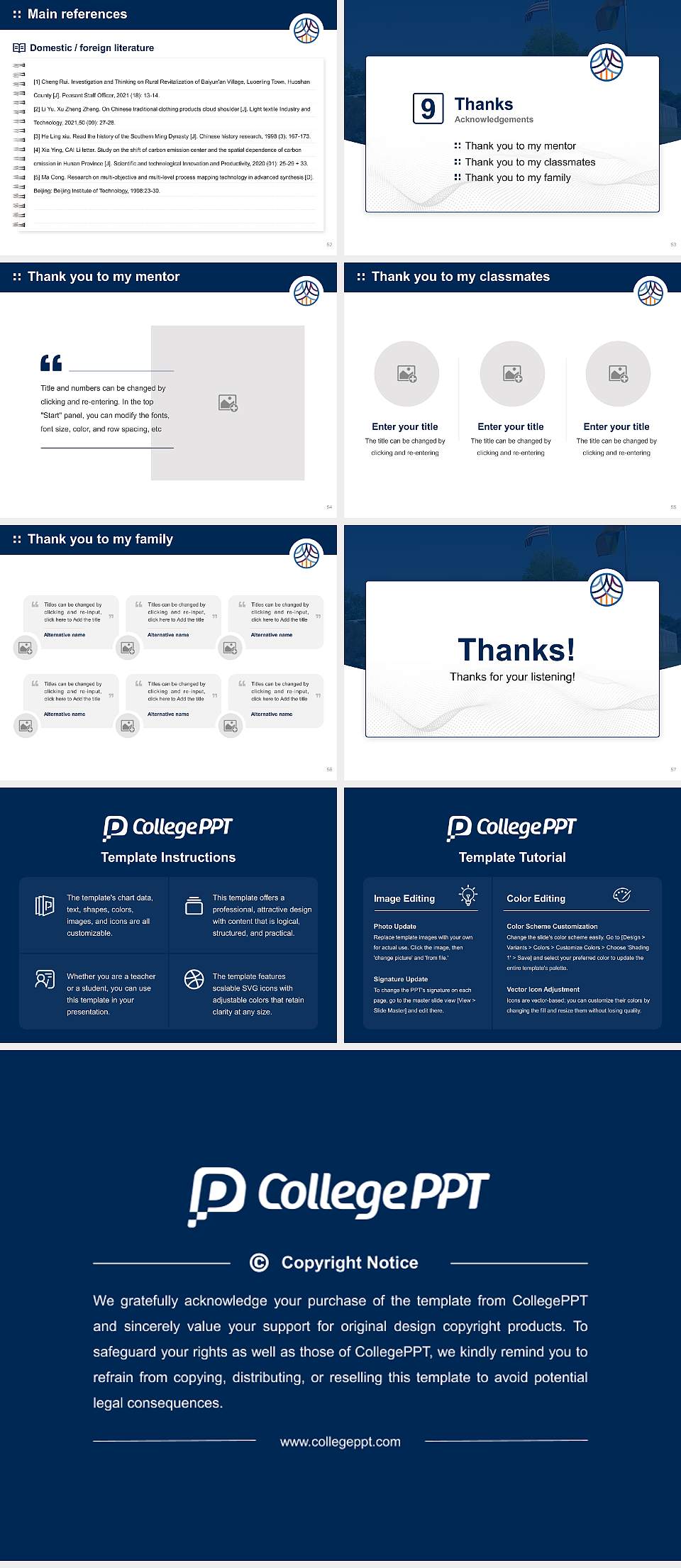 Alliant International University-San Diego Graduation Thesis Defense PPT Template4:3 ratio PPT effect preview image7
