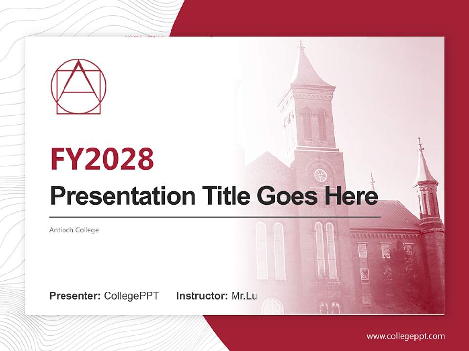 Antioch College Academic Presentation/Research Findings Report PPT Template4:3 ratio PPT effect preview image5