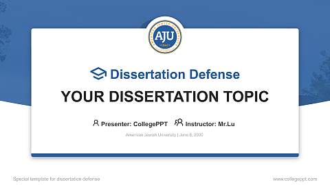 American Jewish University Graduation Thesis Defense PPT Template