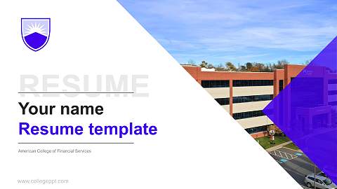 American College of Financial Services Resume PPT Template