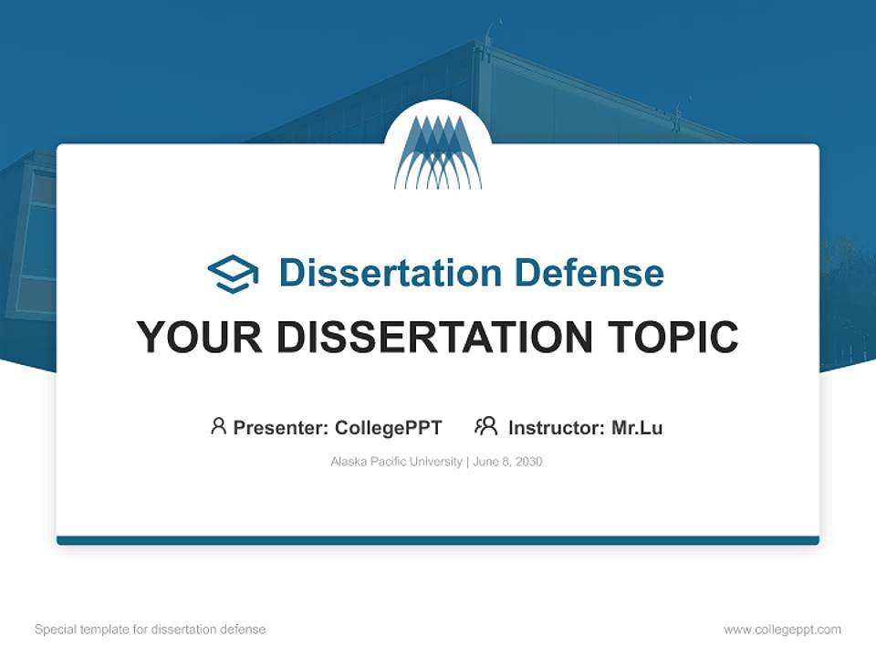 Alaska Pacific University Graduation Thesis Defense PPT Template4:3 ratio PPT effect preview image7