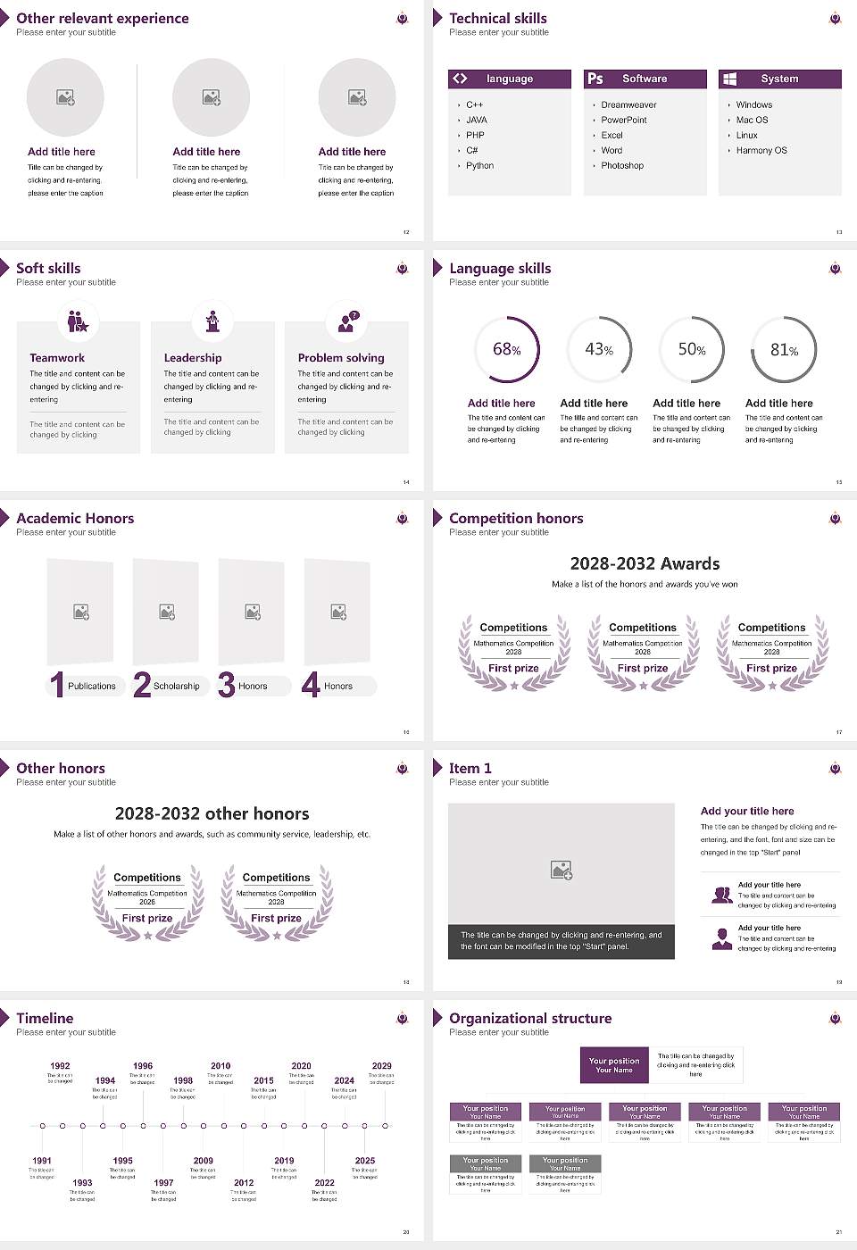 Albizu University-San Juan Resume PPT Template16:9 ratio PPT effect preview image3