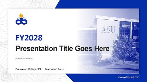 Albany State University Academic Presentation/Research Findings Report PPT Template