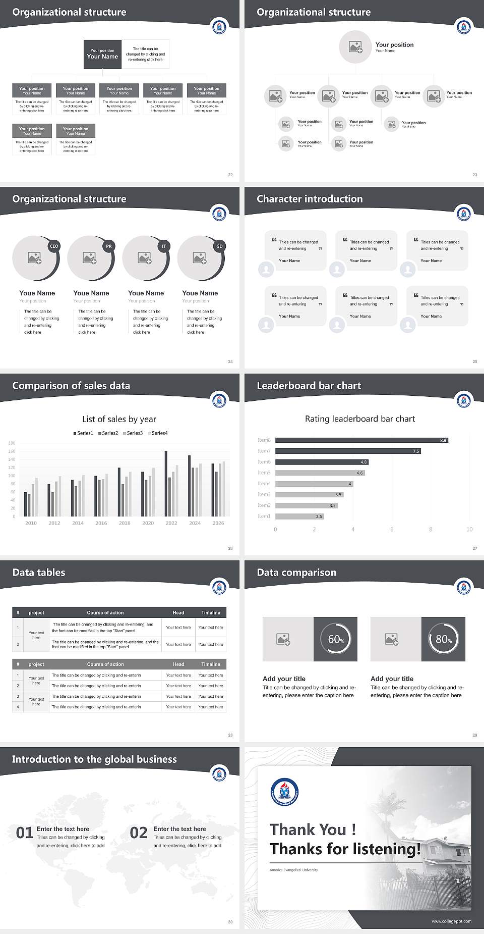 America Evangelical University Academic Presentation/Research Findings Report PPT Template4:3 ratio PPT effect preview image4