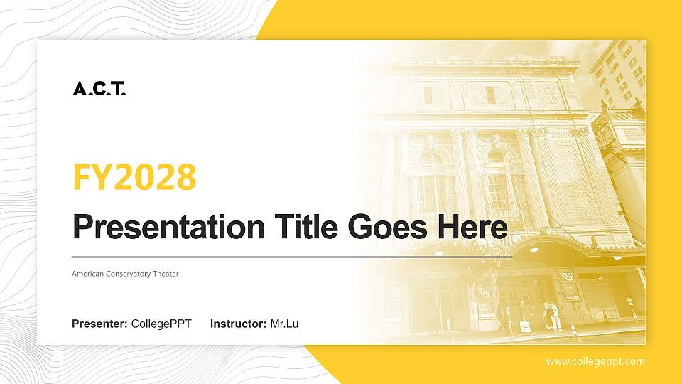 American Conservatory Theater Academic Presentation/Research Findings Report PPT Template16:9 ratio PPT effect preview image