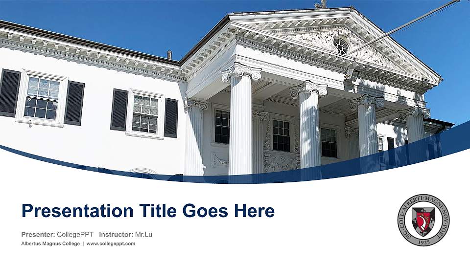 Albertus Magnus College Course/Courseware Creation PPT Template16:9 ratio PPT effect preview image