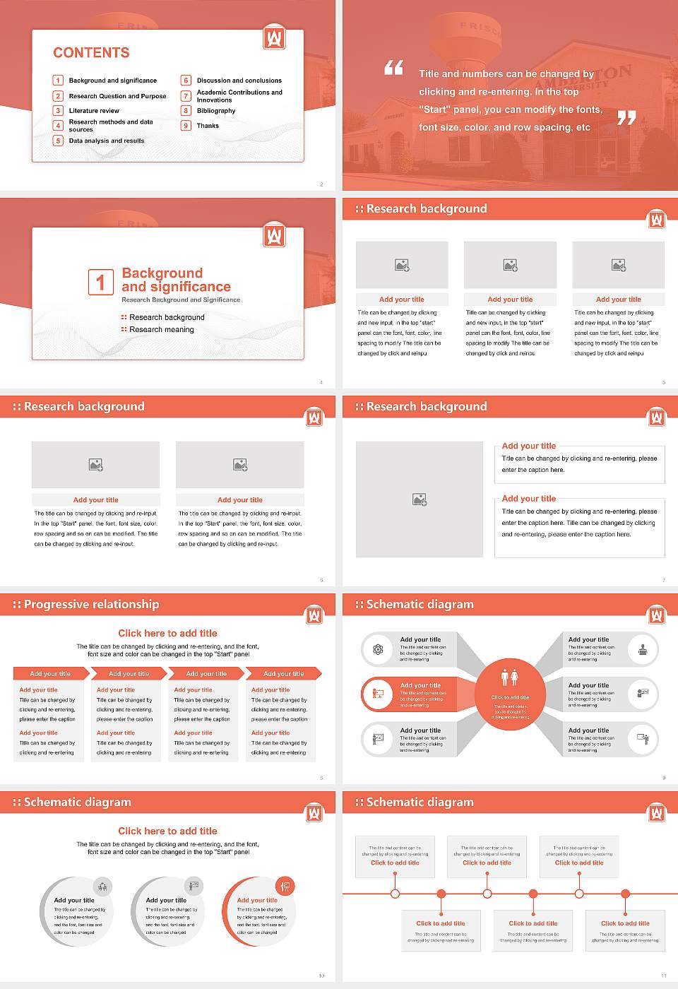 Amberton University Graduation Thesis Defense PPT Template16:9 ratio PPT effect preview image2