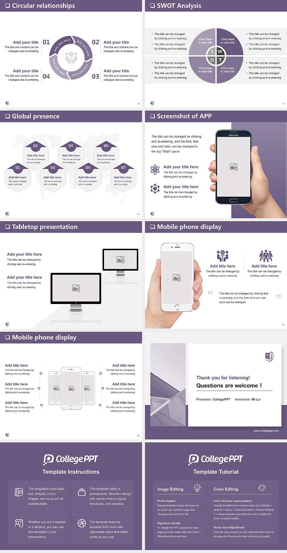 Alfred University General Purpose PPT Template4:3 ratio PPT effect preview image5