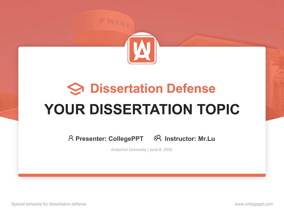 Amberton University Graduation Thesis Defense PPT Template4:3 ratio PPT effect preview image7