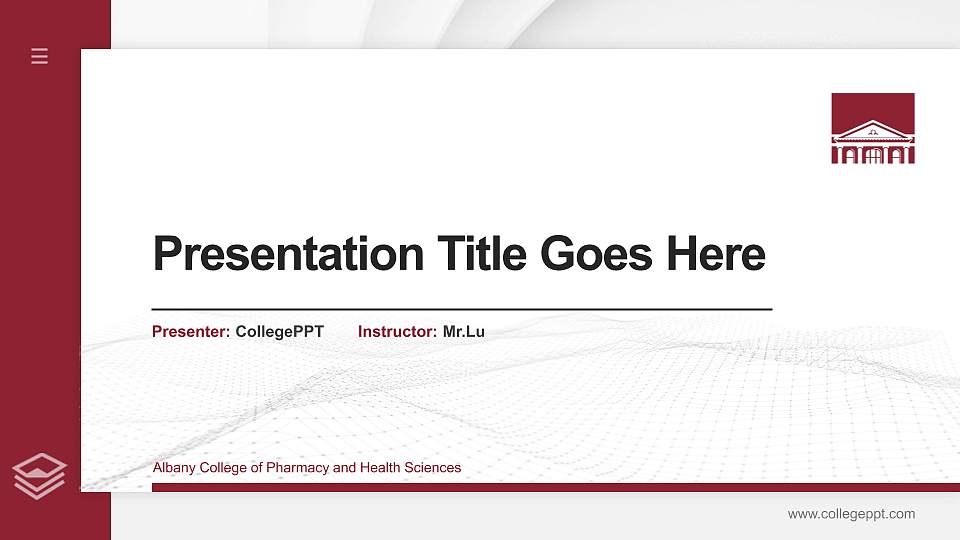 Albany College of Pharmacy and Health Sciences Thesis Proposal/Graduation Defense PPT Template16:9 ratio PPT effect preview image