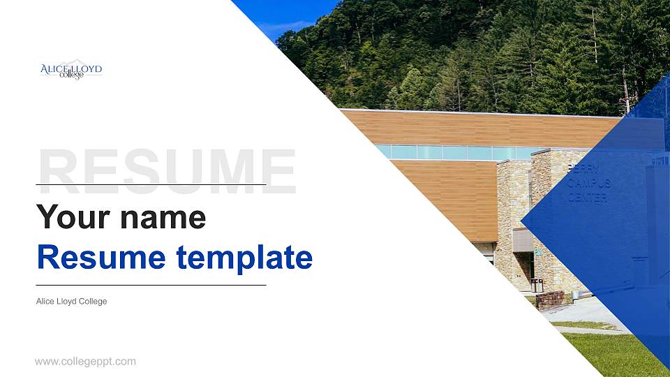 Alice Lloyd College Resume PPT Template16:9 ratio PPT effect preview image