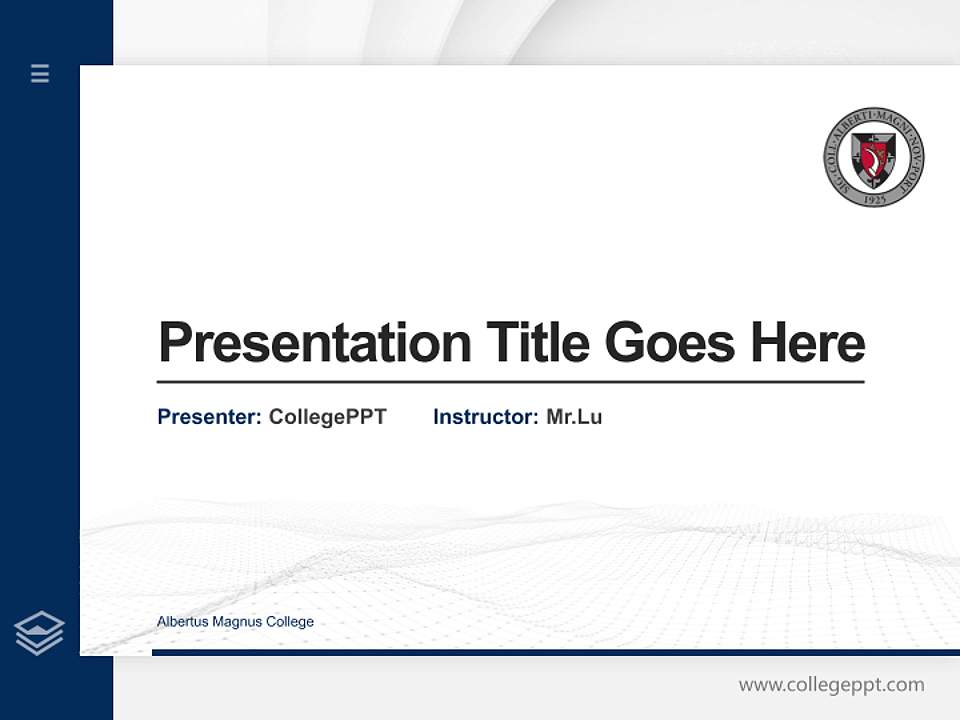Albertus Magnus College Thesis Proposal/Graduation Defense PPT Template4:3 ratio PPT effect preview image5