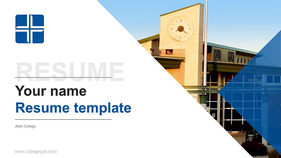 Allen College Resume PPT Template16:9 ratio PPT effect preview image