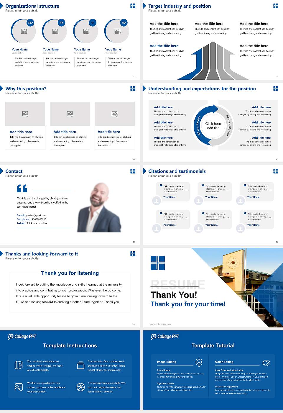Allen College Resume PPT Template16:9 ratio PPT effect preview image4