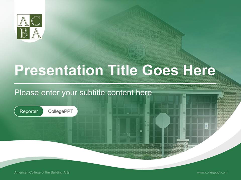 American College of the Building Arts Lecture Sharing and Networking Event PPT Template4:3 ratio PPT effect preview image4