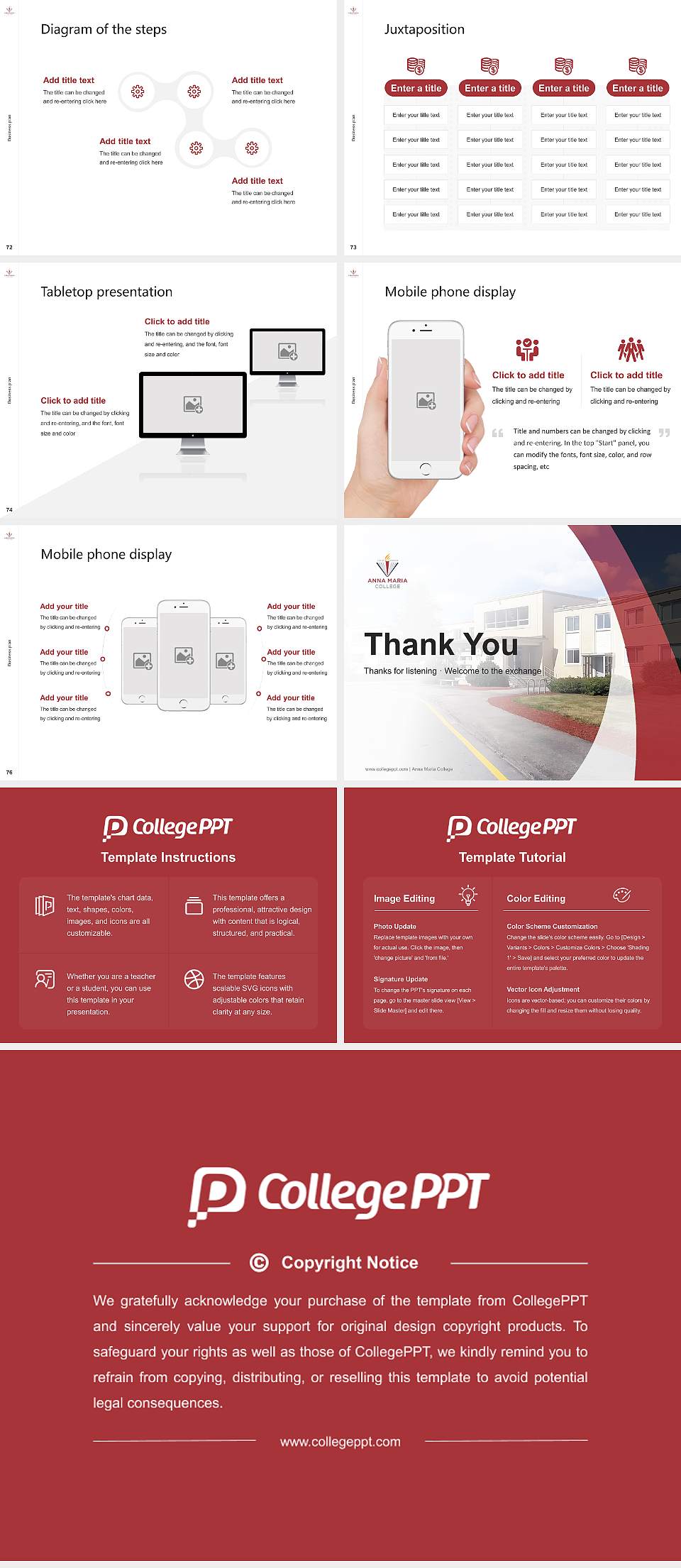 Anna Maria College Competition/Entrepreneurship Contest PPT Template4:3 ratio PPT effect preview image9