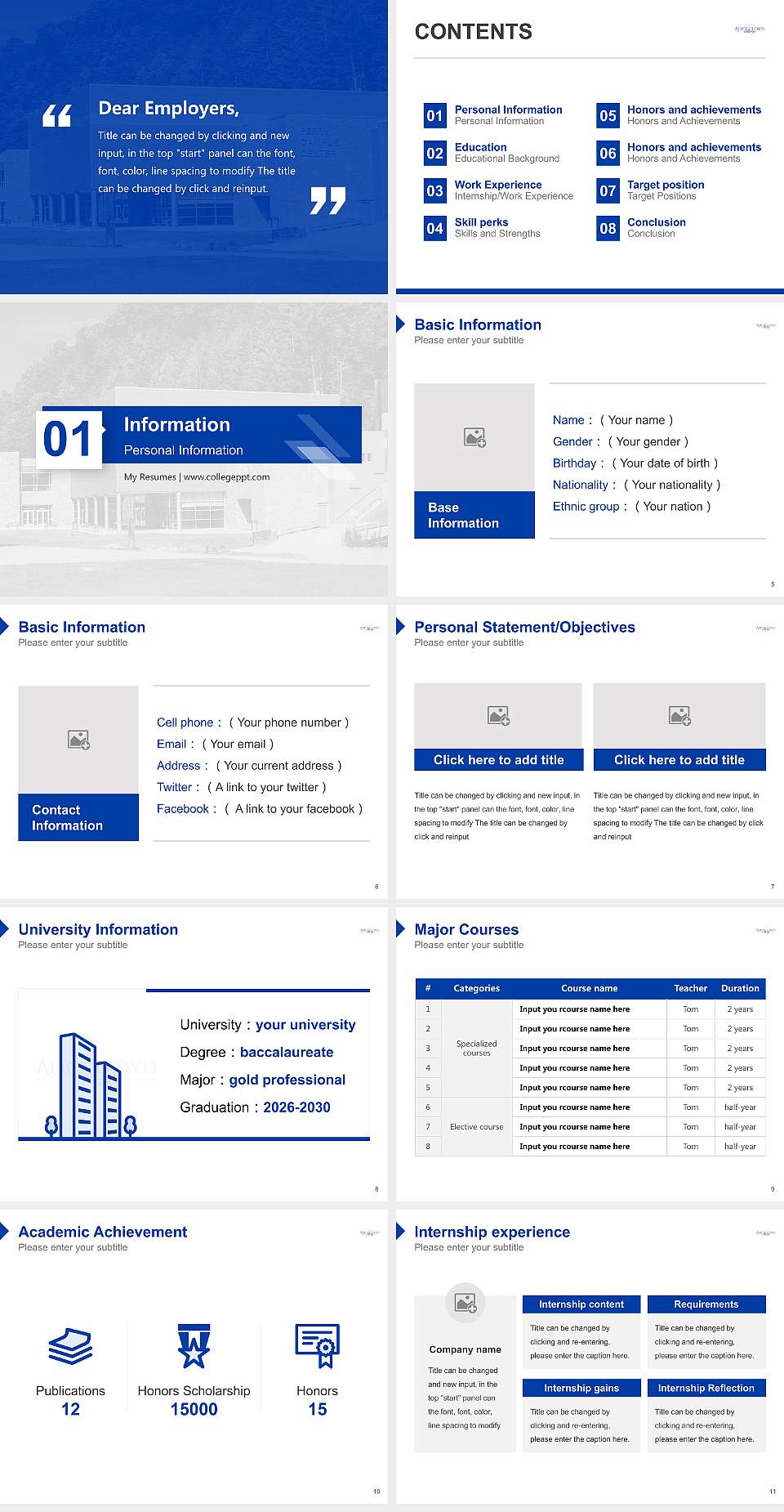 Alice Lloyd College Resume PPT Template4:3 ratio PPT effect preview image2
