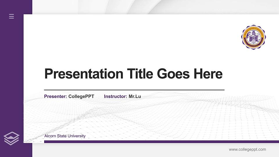 Alcorn State University Thesis Proposal/Graduation Defense PPT Template16:9 ratio PPT effect preview image