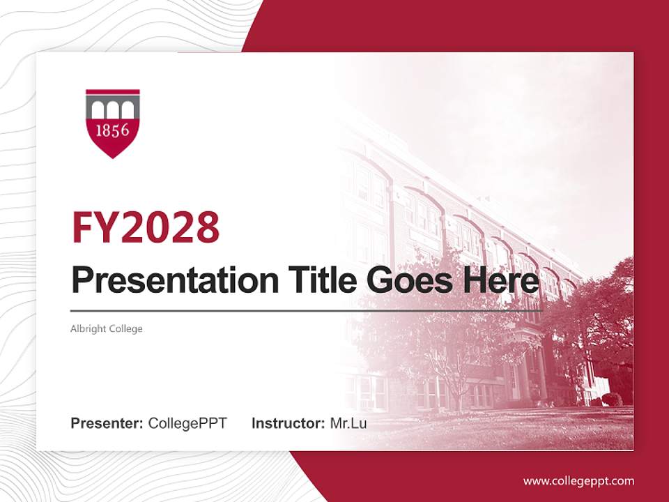 Albright College Academic Presentation/Research Findings Report PPT Template4:3 ratio PPT effect preview image5