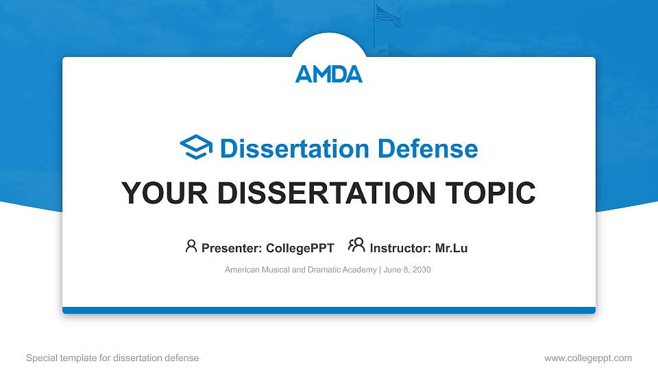 American Musical and Dramatic Academy Graduation Thesis Defense PPT Template16:9 ratio PPT effect preview image