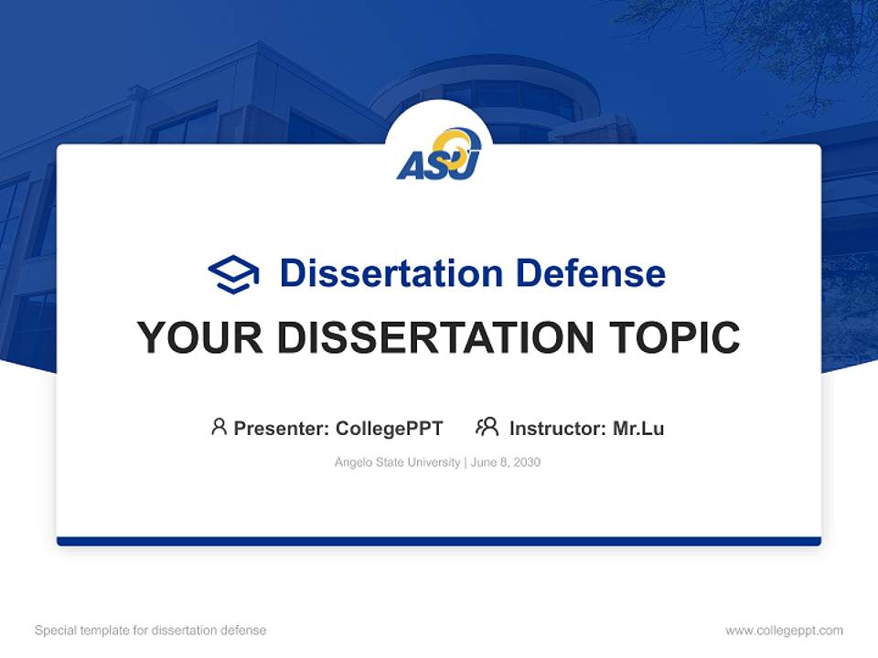 Angelo State University Graduation Thesis Defense PPT Template4:3 ratio PPT effect preview image7