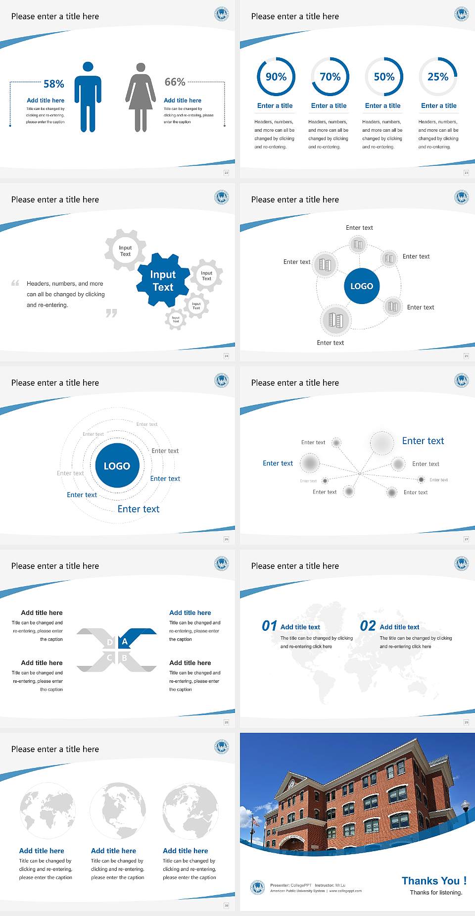 American Public University System Course/Courseware Creation PPT Template4:3 ratio PPT effect preview image4