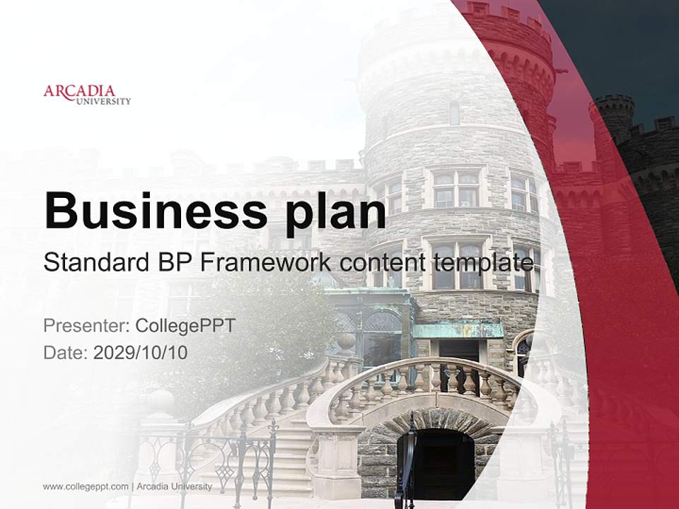Arcadia University Competition/Entrepreneurship Contest PPT Template4:3 ratio PPT effect preview image9