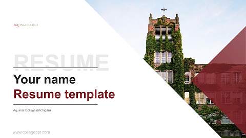 Aquinas College (Michigan) Resume PPT Template