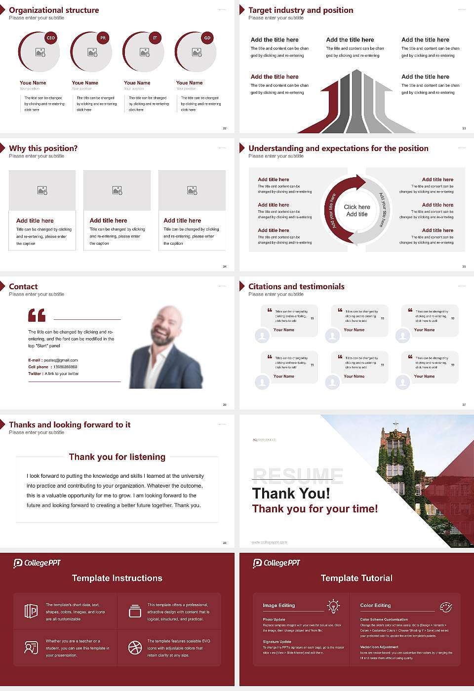 Aquinas College (Michigan) Resume PPT Template16:9 ratio PPT effect preview image4